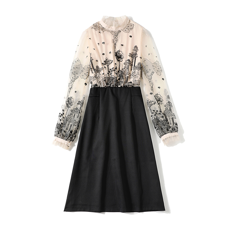 Đầm Phối Lưới Thêu Họa Tiết Xinh Xắn Dành Cho Nữ 6705 | BigBuy360 - bigbuy360.vn