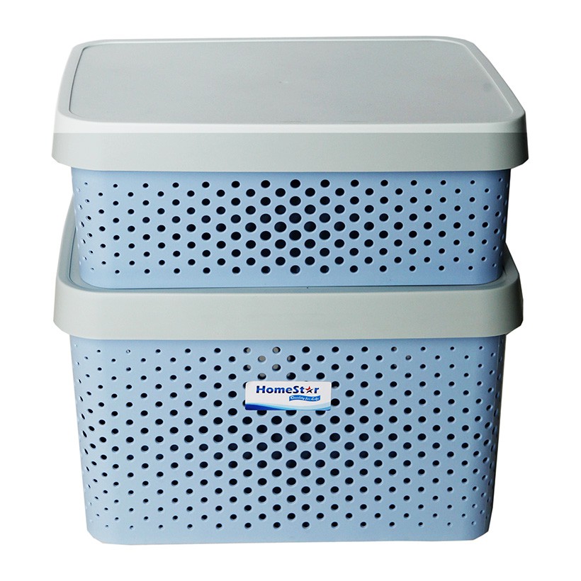 Bộ 2 hộp nhựa đựng quần áo, đồ đạc tiện dụng HomeStar AL1 và AM1