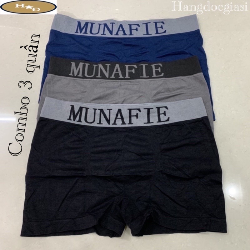 set 3 Quần sịp nam dạng đùi MUNAFIE - Quần lót đùi , Quần sịp đi bơi nam
