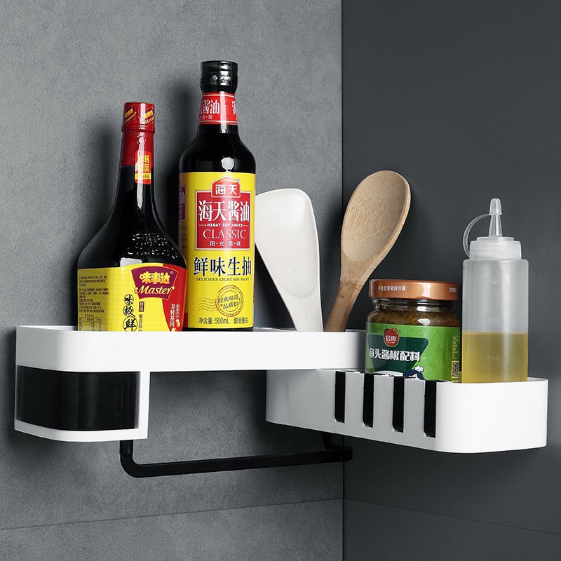 Giá đỡ góc tường đựng đồ dùng nhà tắm/ nhà vệ sinh bằng nhựa gắn tường tiện dụng