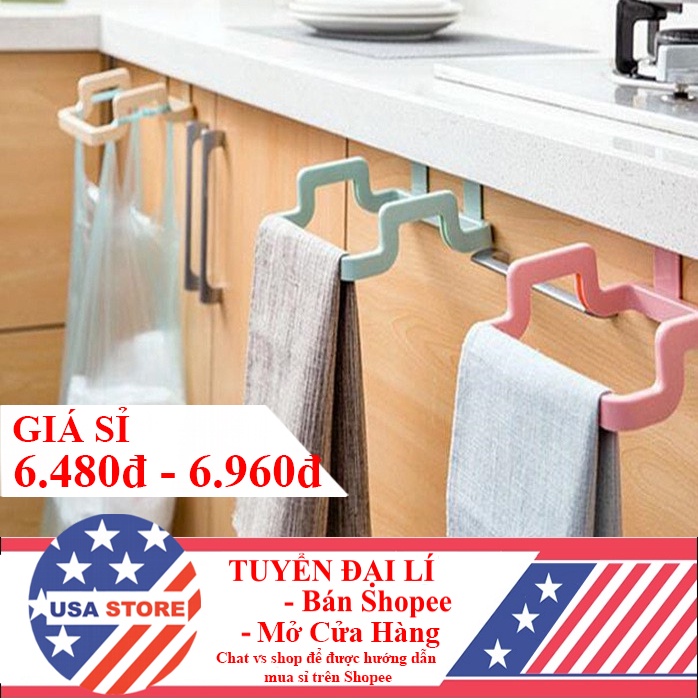 Khung Treo Móc TÚI RÁC Gài Tủ Bếp - Treo Khăn T123 Tiện Dụng - Vệ Sinh Nhà Bếp