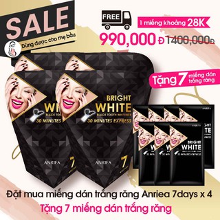 [LIỆU TRÌNH 28 NGÀY TẶNG 7 MIẾNG DÁN] - Miếng Dán Trắng Răng Anriea Black Tooth Whitening 3D