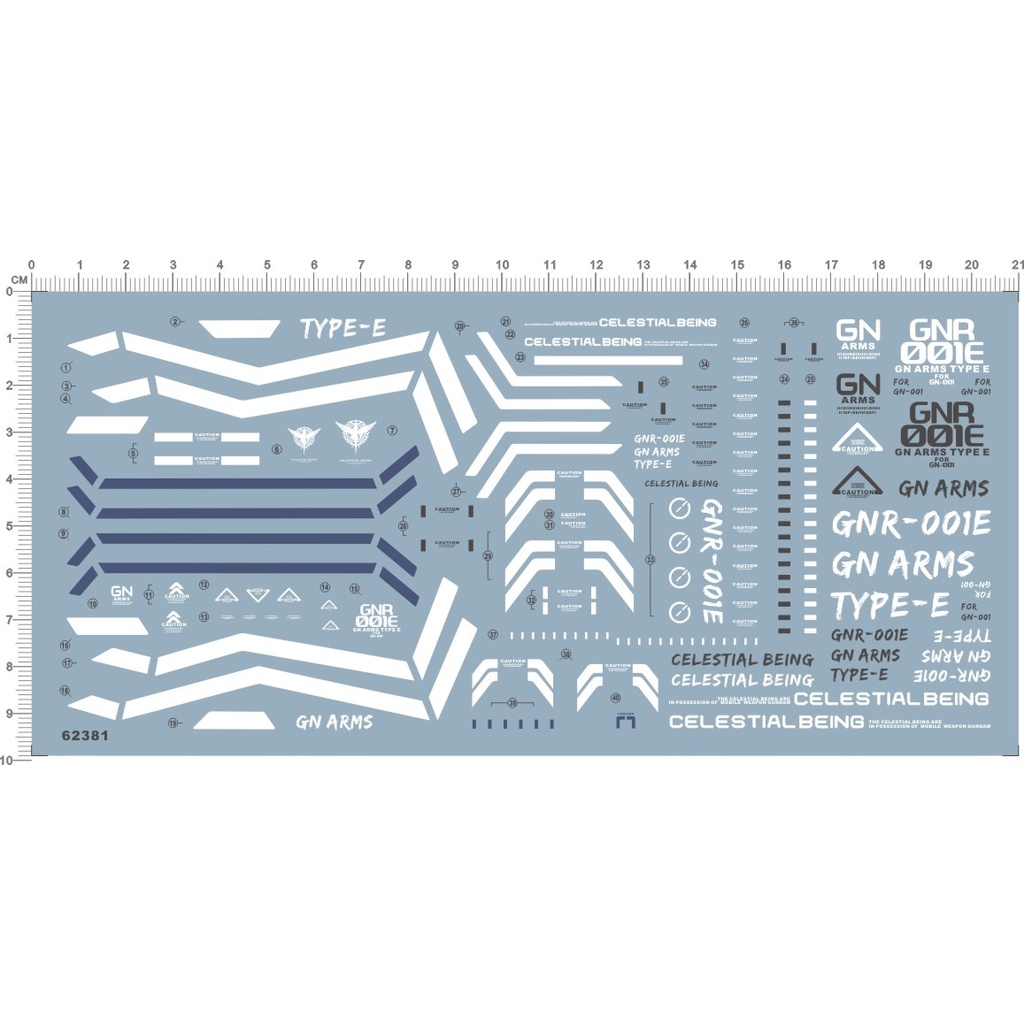 Decal nước dán mô hình MG HG 00 GN Arms type METEOR - water sticker