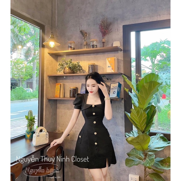 BIGSIZE Đầm tay phồng xẻ tà 55-100kg