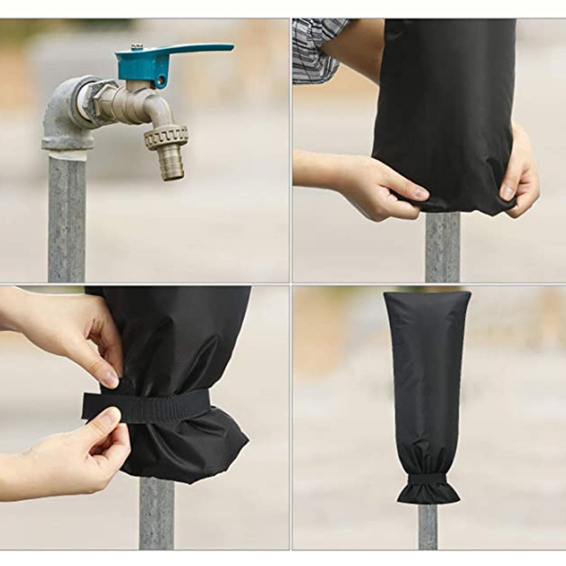 Vỏ Bọc Vòi Nước Ngoài Trời Mùa Đông Màu Đen 25x10In