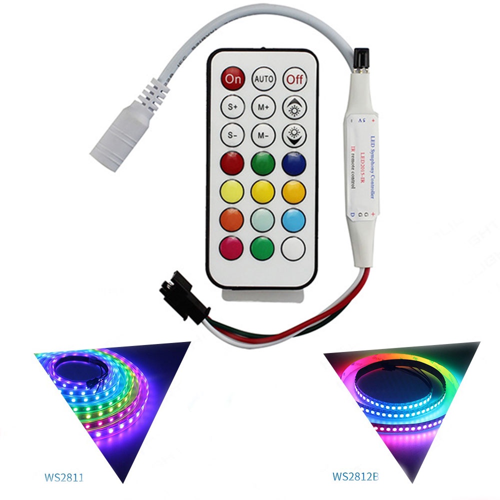 Bộ điều khiển LED RGB WS2811 WS2812B kèm remote hồng ngoại 21 nút