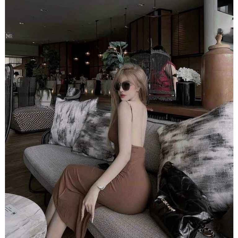 Đầm body hở lưng dáng dài sang chảnh ( có mốt ngực )