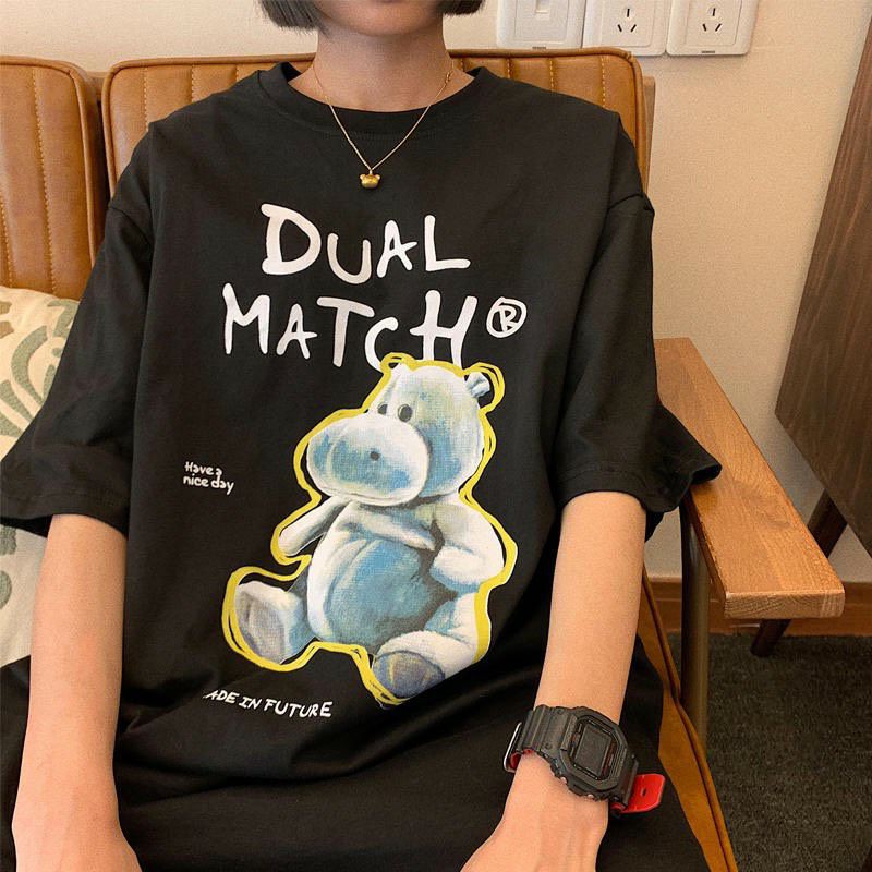 Áo thun tay lỡ Unisex gấu DUAL MATCH