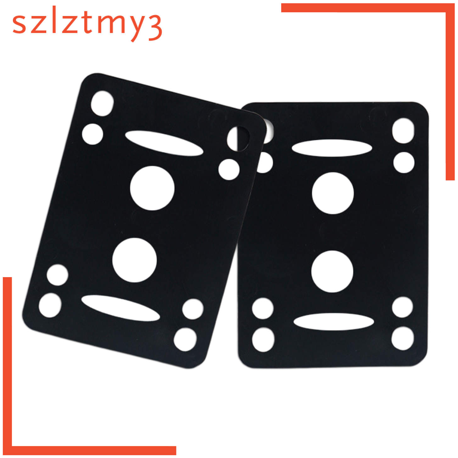 [YOLO] 2PCS Skateboard Longboard Flat PU Shock Pads Risers Mounting Hardware Black