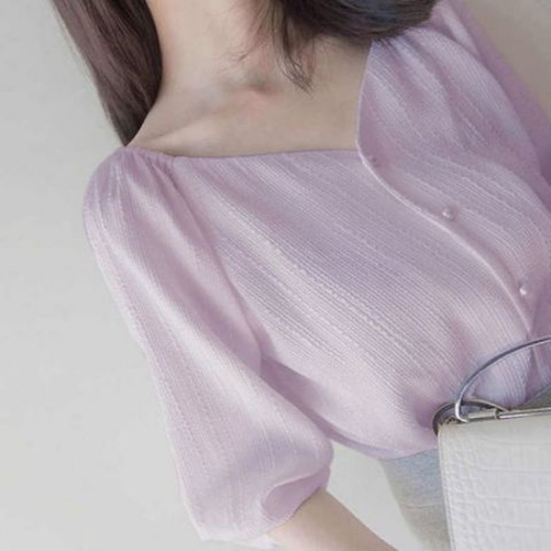 Áo blouse cổ tim