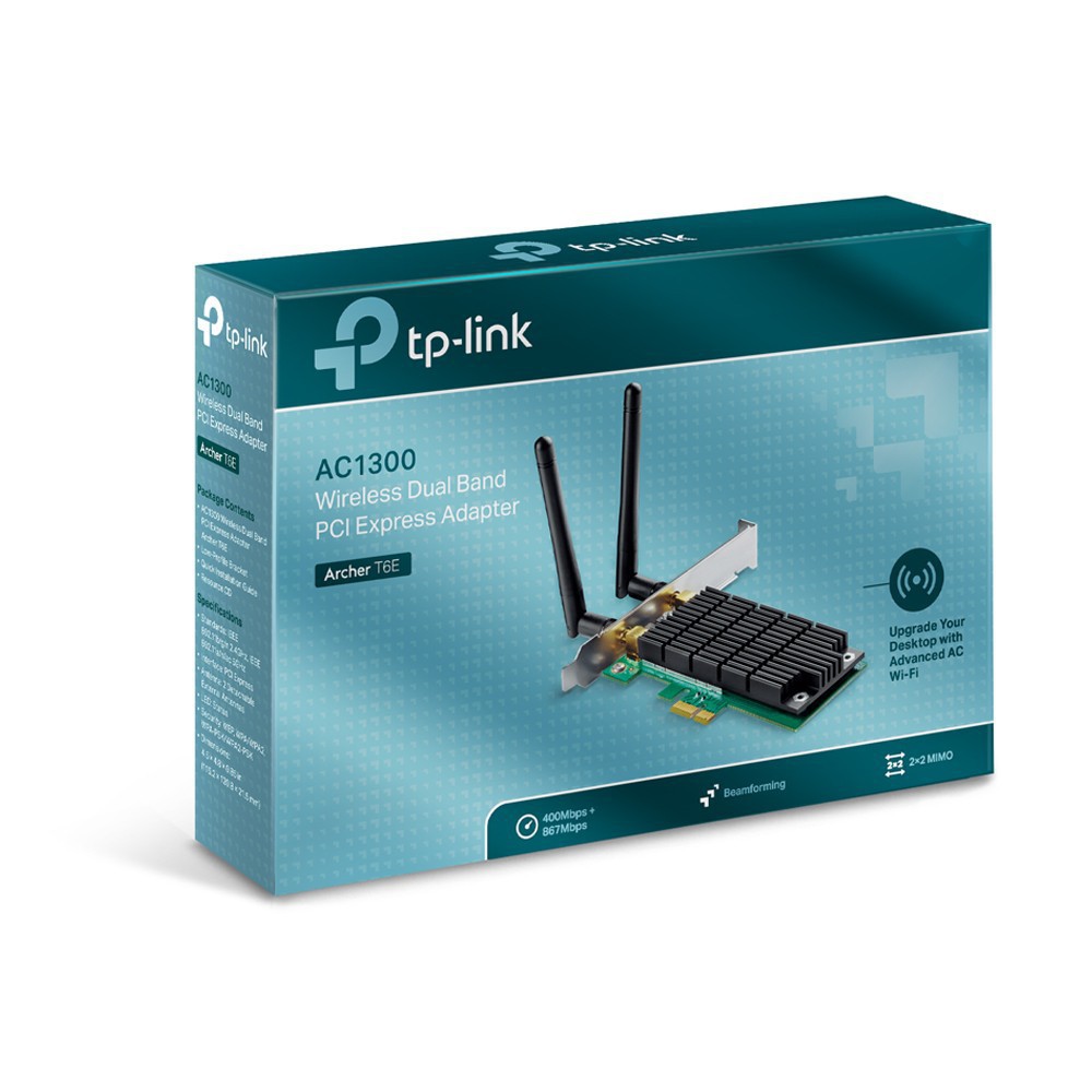 Tplink PCI Express Card wifi (Thu wifi) Chuẩn AC 1300Mbps Archer T6E Hàng chính hãng