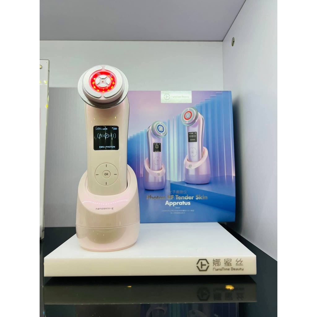 Máy nâng cơ trẻ hoá da 9 in 1 công nghệ Nano Photon RF, EMS , Sóng siêu âm NanoTime F82E HTBeauty