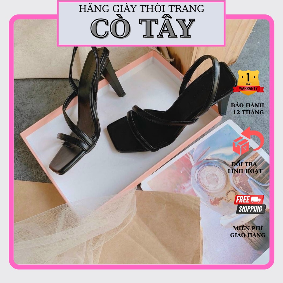 Giày sandal 3 dây quai hậu 1 bên chun (Cotay_SD322)