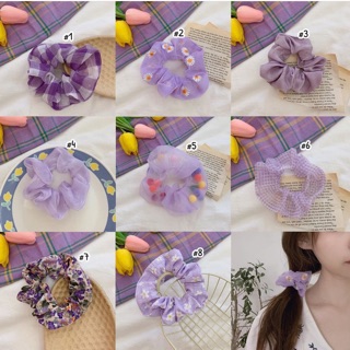 Scrunchies tím lịm cành sim