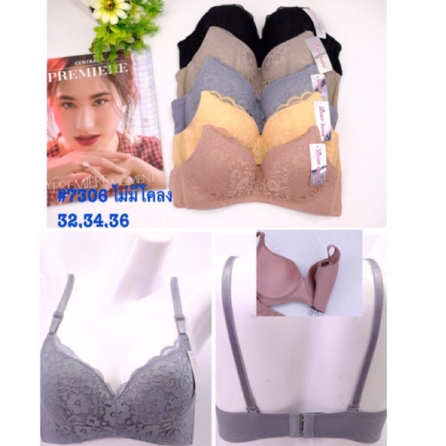 Áo ngực không gọng mút mỏng Sisterhood 7306 ren mềm nâng ngực size 34 đến size 36 hàng Thái lan