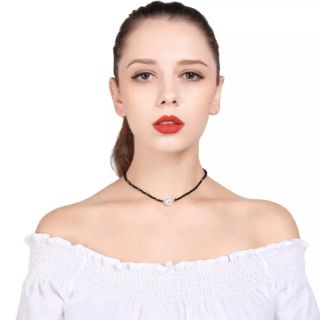 Vòng Cổ Choker Pha Lê Áo Đính Nt Thật 8 ly