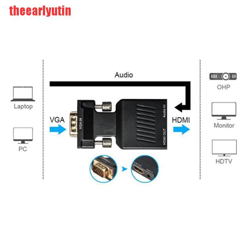 Bộ Chuyển Đổi Âm Thanh Utin 1080p Vga Sang Hdmi Chuyên Dụng | BigBuy360 - bigbuy360.vn