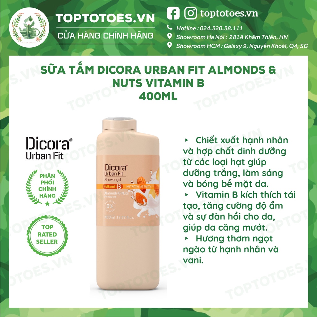 Sữa tắm dưỡng da Dicora Urban Fit Shower Gel - 400ml/750ml [NHẬP KHẨU CHÍNH HÃNG 100%] | BigBuy360 - bigbuy360.vn