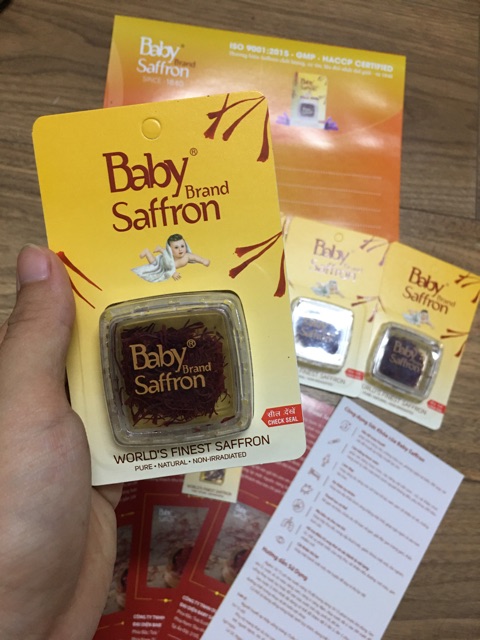 NHUỴ HOA NGHỆ  TÂY TỐT NHẤT ẤN ĐỘ BABY SAFFRON HỘP 1 GRAM [DATE 10.2021] | BigBuy360 - bigbuy360.vn