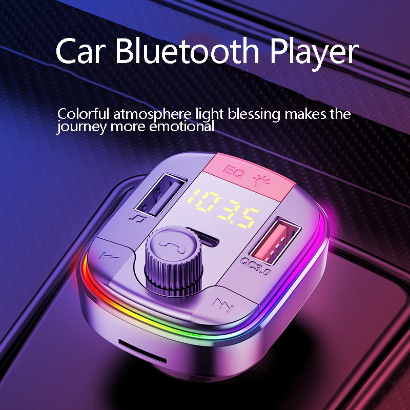 FM Transmitter Bluetooth 5.0 Car Kit Handsfree Car MP3 Player QC3.0