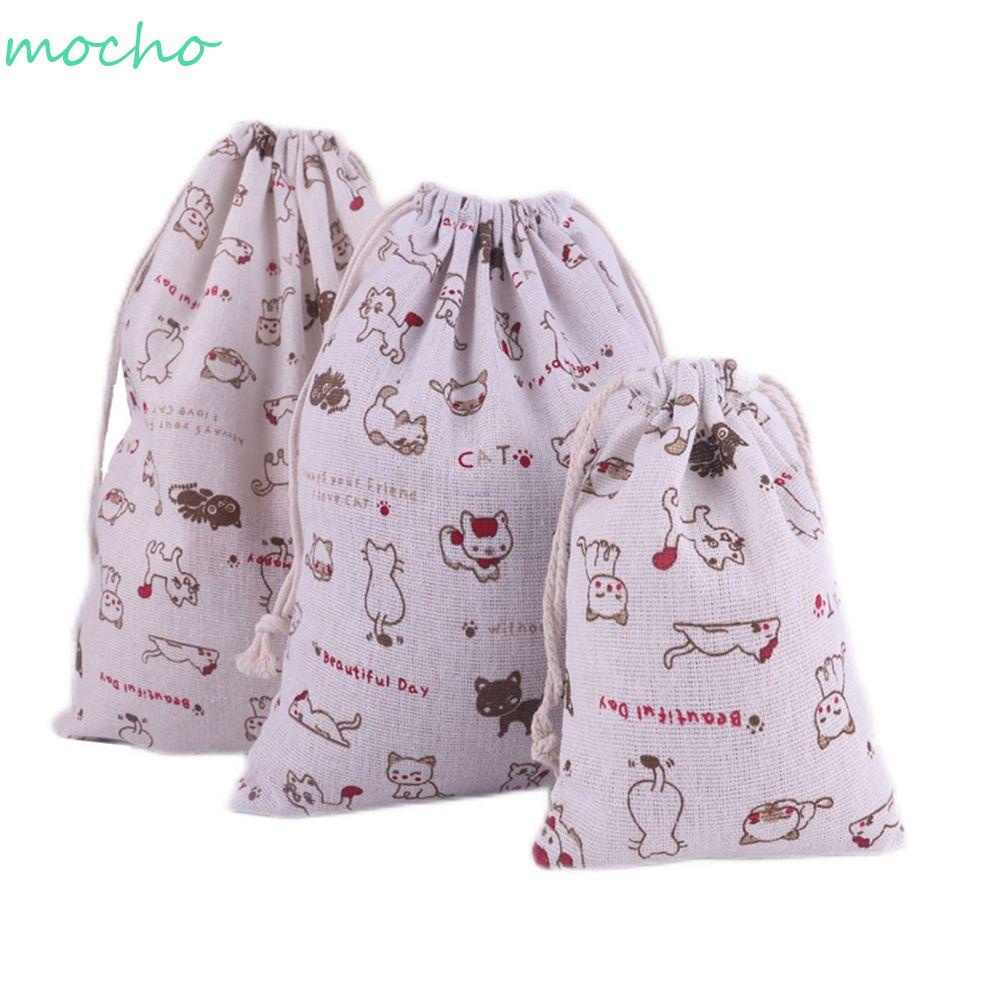 MOCHO Cartoon Storage Bag Fabric Travel Organizer Drawstring Bag Cute Sundries Organizer Animal Print Home  Organization Gift Bags Makeup Case Storage  Pouch
