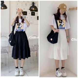 CHÂN VÁY NỮ TẦNG CHẤT VON 2 LỚP , CHÂN VÁY TẦNG DÁNG XÒE XINH XẮN