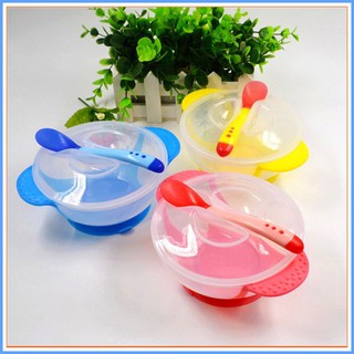 Combo 10 bát chống lật kèm thìa báo nóng cho bé