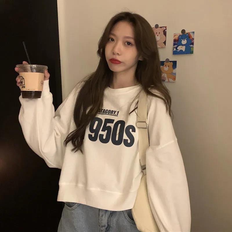 Áo Sweater Mỏng Tay Dài In Chữ Thời Trang Mùa Thu 2021 Cho Nữ