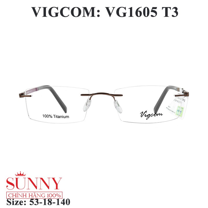 VG1605 gọng kính Vigcom kim loại chính hãng, thiết kế dễ đeo bảo vệ mắt