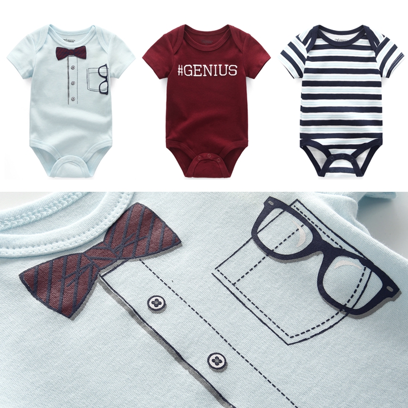 3pcs Baby Summer cotton short sleeve infant clothing Baby Spots 0-12M