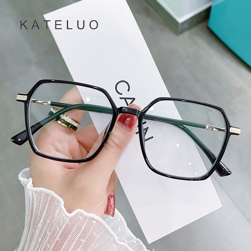 Kính mát gọng tròn chống tia sáng xanh gọng lớn KATELUO lk307 thời trang cho nam và nữ tr90