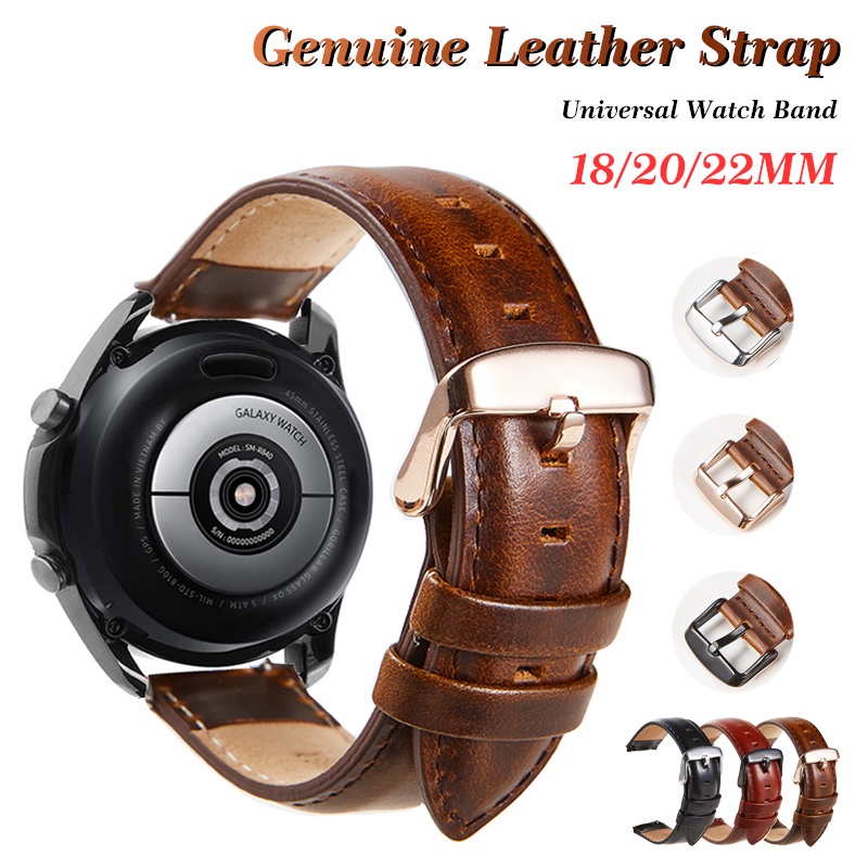 Dây Đeo Bằng Da Thật 20Mm 22mm 45mm Cho Đồng Hồ Samsung Galaxy Watch 4 classic 42mm 46mm