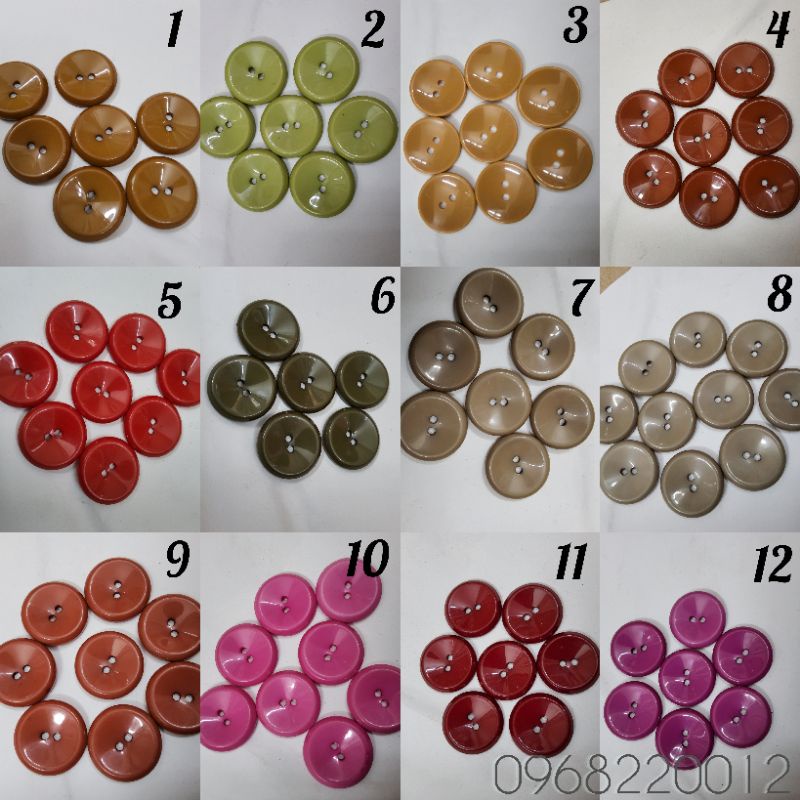 Cúc nhựa nhiều màu ( đường kính 3 cm ) cúc áo dạ , áo vest ..gói 5 cúc
