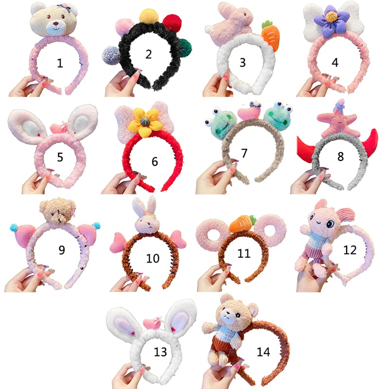 Băng Đô Cài Tóc Hình Gấu Bông Hoạt Hình Dễ Thương Cho Nữ