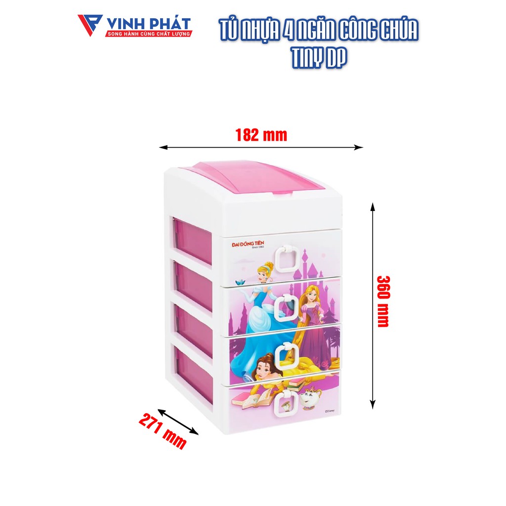 TỦ NHỰA 4 NGĂN TINY DISNEY ĐẠI ĐỒNG TIẾN