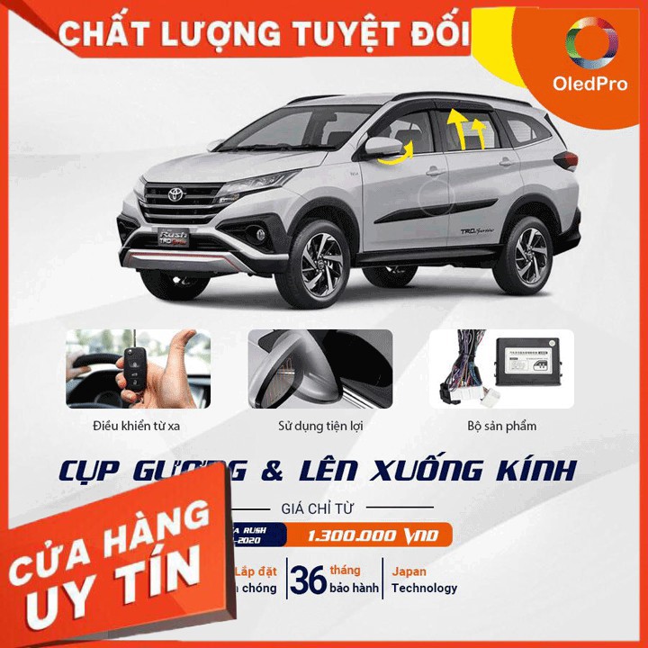 Bộ gập gương lên kính cho xe Toyota Rush 2018-2020 chính hãng OLEDPRO - Tặng 1xCam Lùi Siêu Nét ,1x vorcher của shop - T