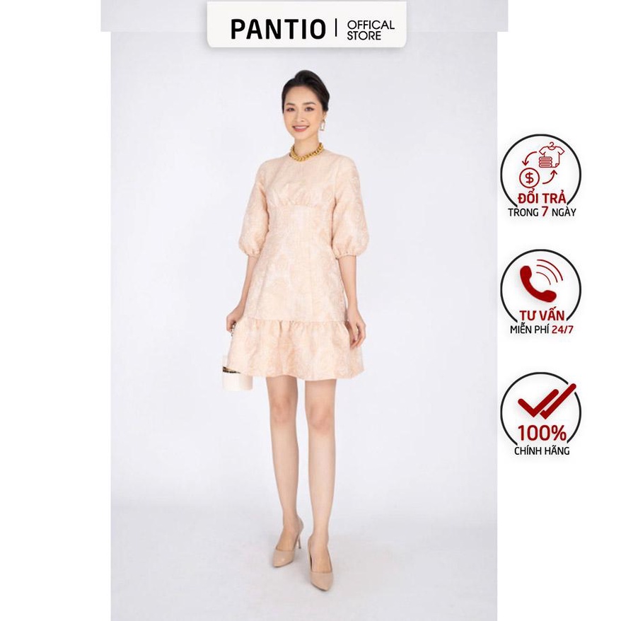 FDP92839 - Đầm dạo phố chất liệu vải tafta dáng đuôi cá tay bồng - PANTIO