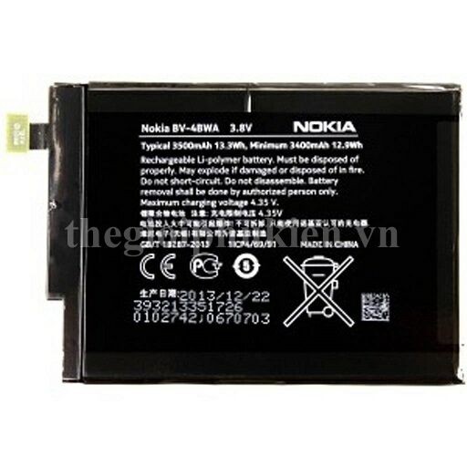 PIN NOKIA LUMIA 1320 NOKIA BV-4BWA CHÍNH HÃNG Bảo hành 6 tháng