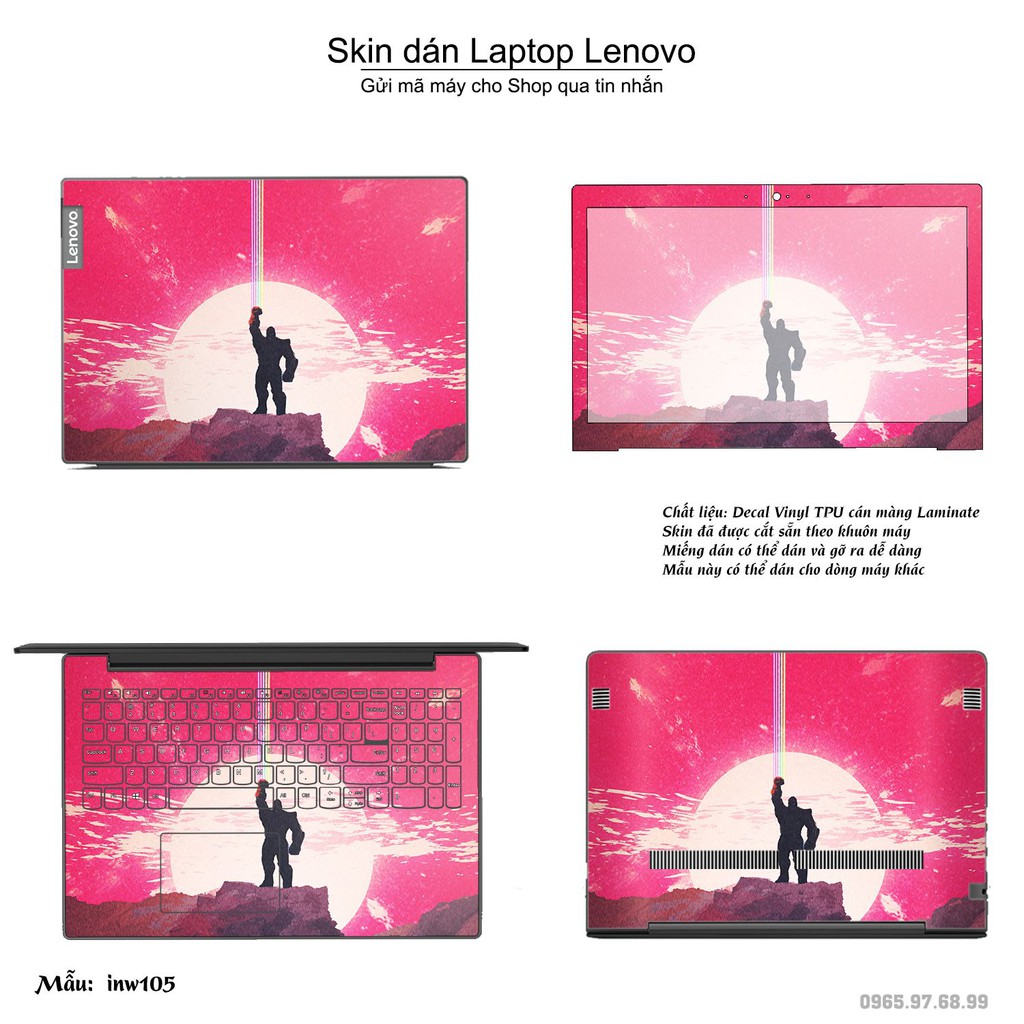 Skin dán Laptop Lenovo in hình Inifinity War (inbox mã máy cho Shop)