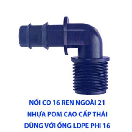 (BỊCH 5 CÁI) NỐI CO 16 REN NGOÀI 21 DÙNG CHO ỐNG LDPE 16