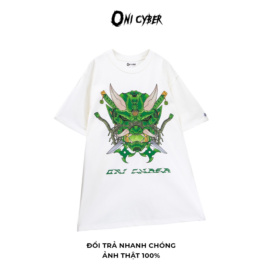 Áo thun unisex trắng form rộng Oni Cyber, áo tay lỡ Local Brand cao cấp chất dày dặn hình in nổi bật không bong ONI22