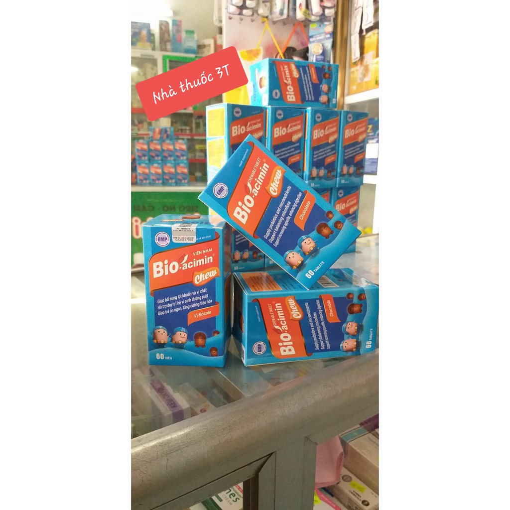 Viên nhai ăn ngon, bé con mau lớn, Bio-acimin chew, men vi sinh vị socola. | BigBuy360 - bigbuy360.vn
