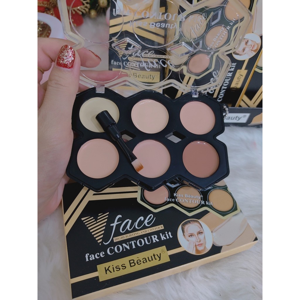 Phấn tạo khối 6 ô kèm chổi Kiss | BigBuy360 - bigbuy360.vn