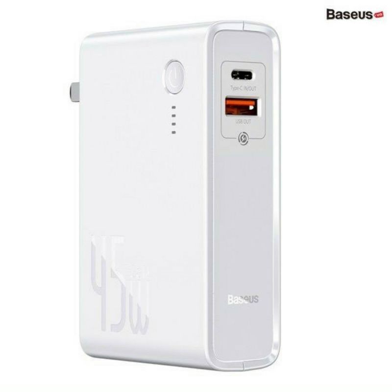 Cốc sạc nhanh kiêm pin sạc dự phòng Baseus GaN Power Station 45W 2 in 1 PD/QC3.0 (10000mAh , Type C/USB Quick Charge