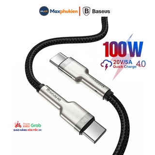 Cáp sạc nhanh 2 đầu type c 100w/5a - cáp type c to type c cho laptop - dây bọc dù siêu bền