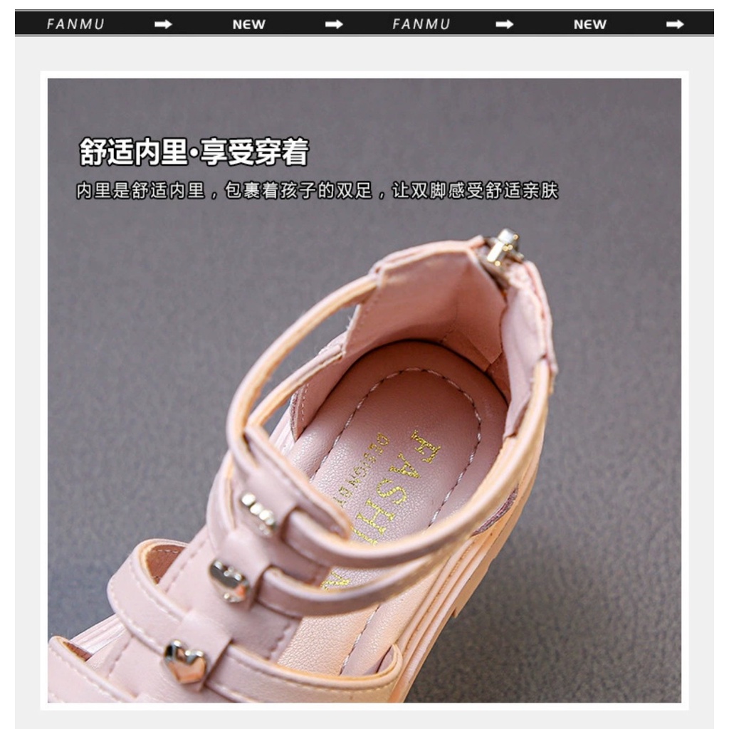 Giày Sandal Chiến Binh Bé Gái, Sandal Bé Gái Cao Cổ Phong Cách Hàn Quốc CB01