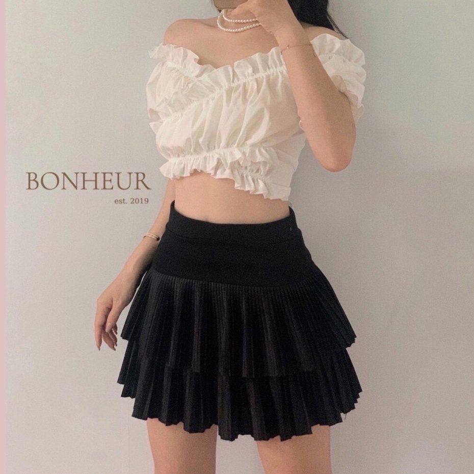 Áo Croptop Nữ Kiểu Bèo Nhún Dây Cột Eo