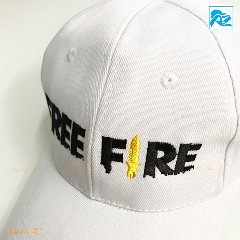 Nón kết màu trắng thêu logo game Free Fire - Mũ Lưỡi Trai AZ MT146
