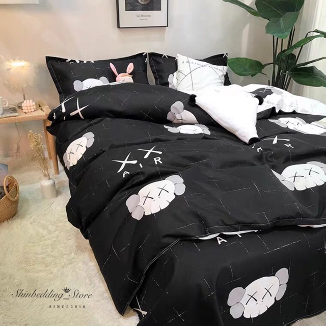 [Độc Lạ] Set Chăn Ga Poly Hoạt Hình Kaws Đen Siêu Đẹp_Shinbedding_ | BigBuy360 - bigbuy360.vn