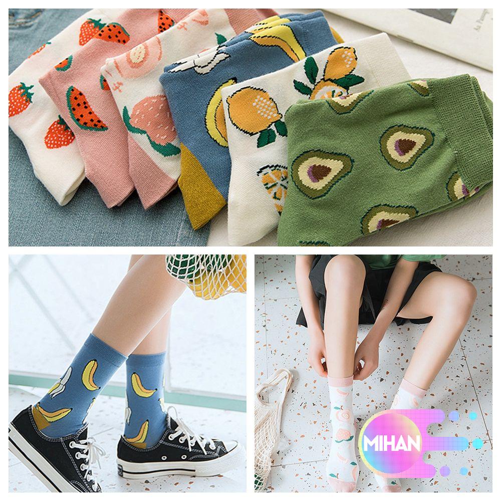 Đôi vớ cotton in họa tiết trái cây dễ thương MIHAN1